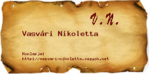 Vasvári Nikoletta névjegykártya