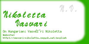 nikoletta vasvari business card